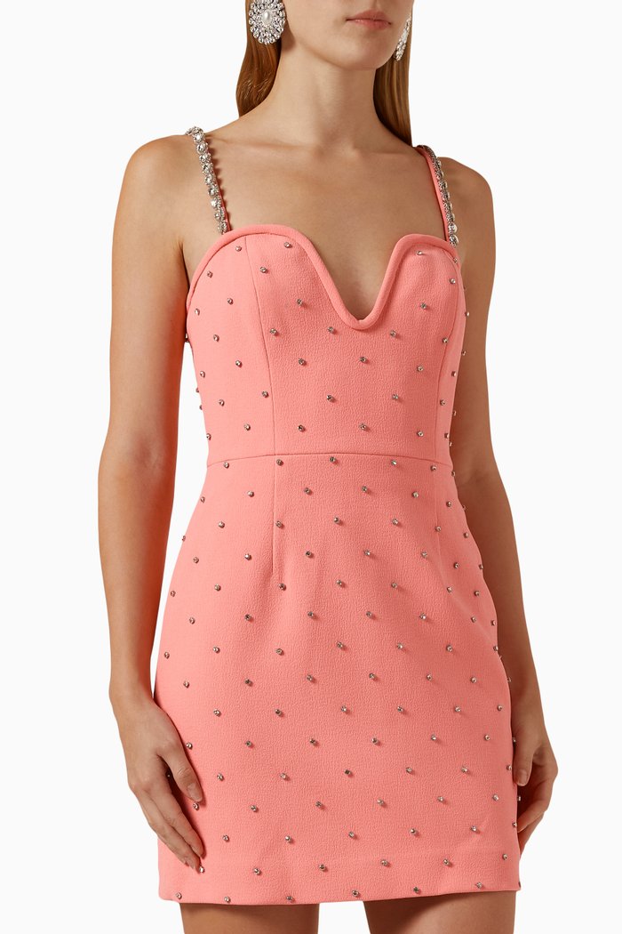 

Brittany Mini Dress in Crepe, Pink