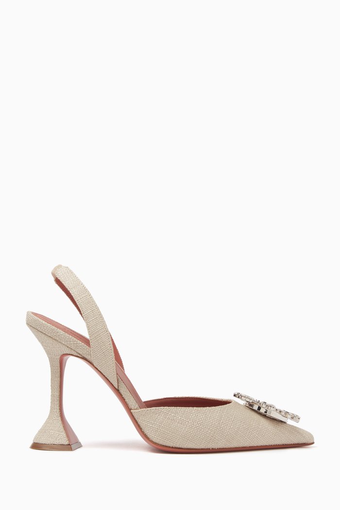 

Begum 95 Slingback Pumps in Canvas, Neutral