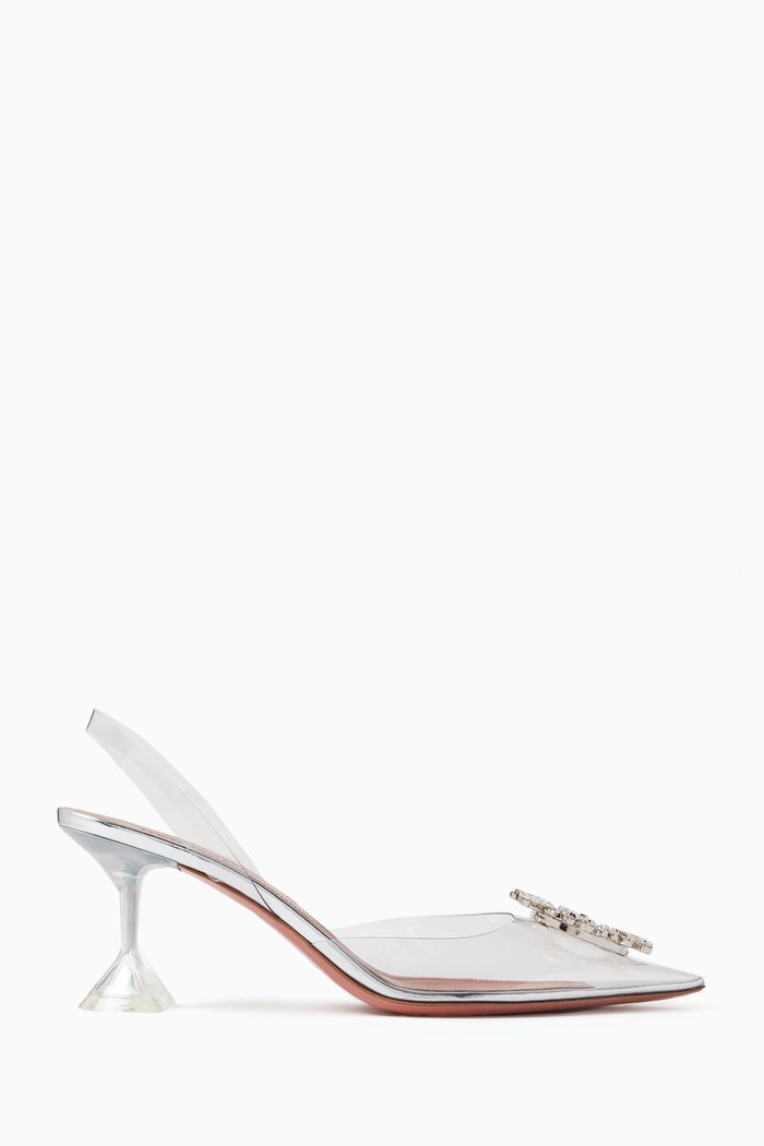 

Begum Glass 70 Slingback Pumps in Plexi PVC, White