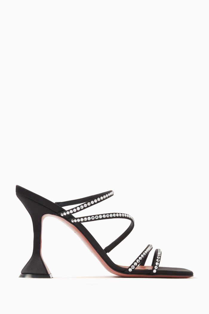 Naima 95 Mules in Satin, Black