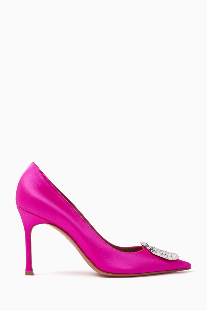

Camelia 90 Crystal Pumps in Satin, Pink