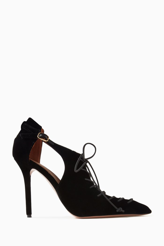 

Montana 100 Lace-up Pumps in Velvet, Black
