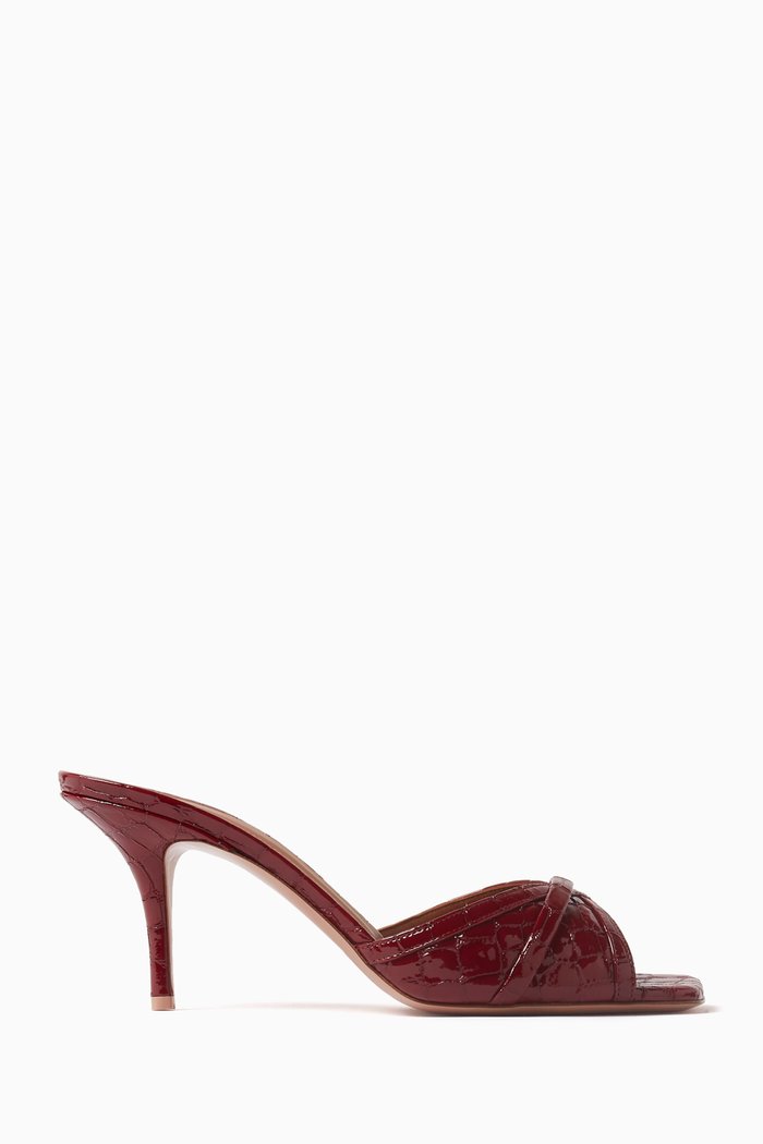 

Pearla 70 Mules in Patent Leather, Burgundy