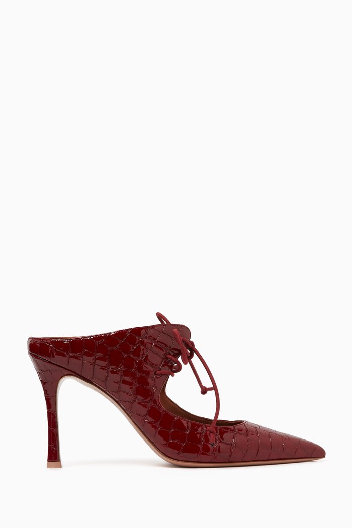 

Marcia 90 Mules in Patent Leather, Burgundy