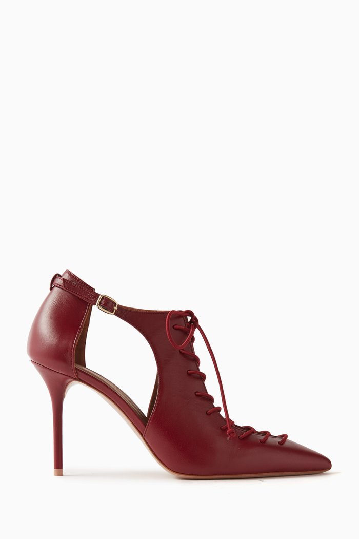 

Montana 85 Lace-up Pumps in Leather, Burgundy