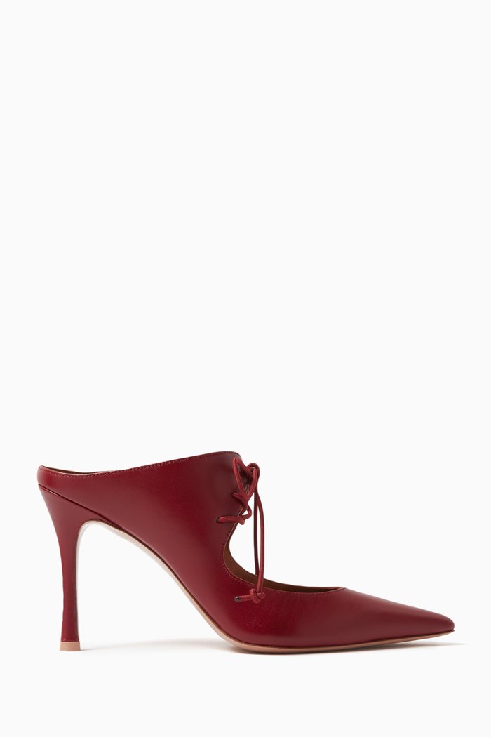 

Marcia 90 Mules in Nappa Leather, Burgundy