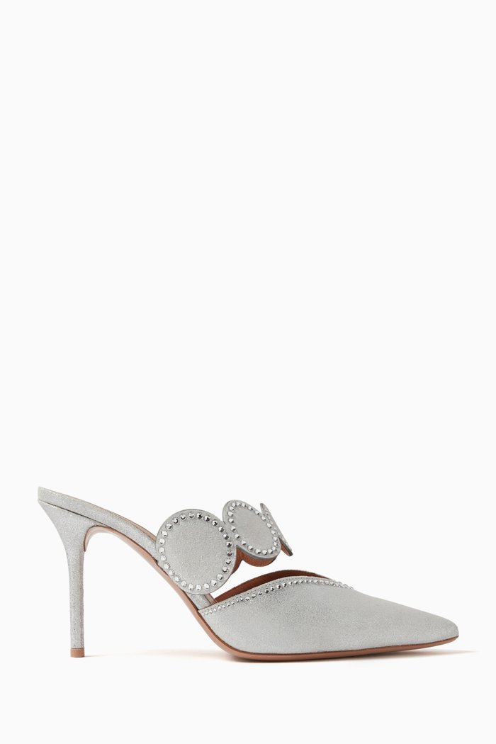 

Tibby 85 Mules in Suede, Silver