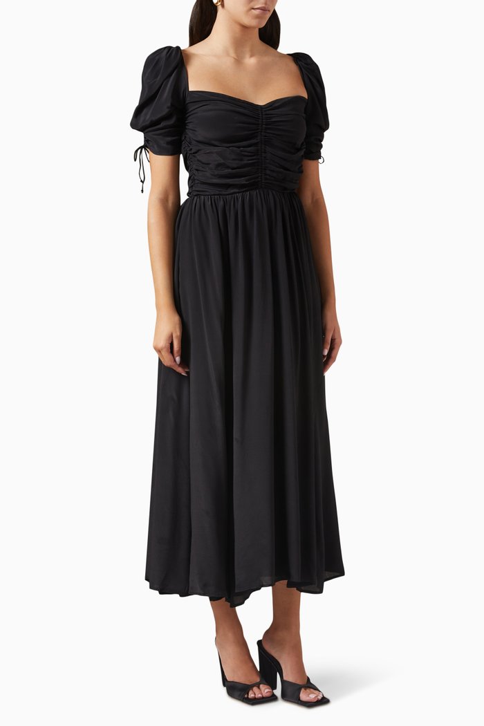 

Mariette Dress in Silk-viscose Crêpe, Black