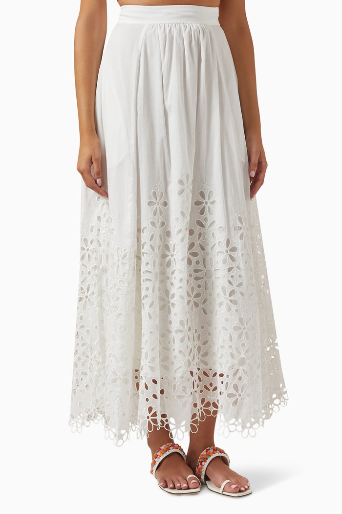 

Colombe Maxi Skirt in Cotton-voile, Neutral