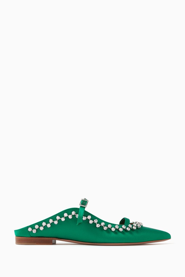 

Gala Slippers in Satin, Green