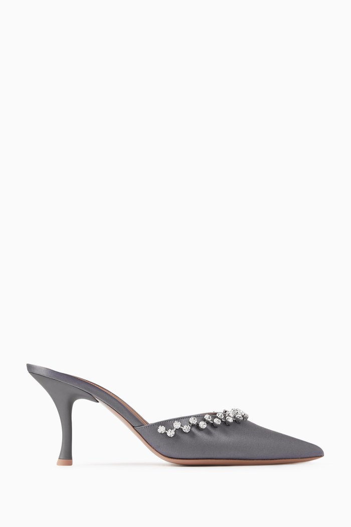 

Gwyn 70 Mules in Satin, Grey