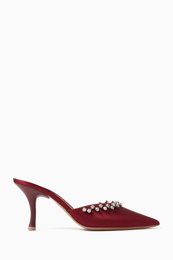 

Gwyn 70 Mules in Satin, Burgundy