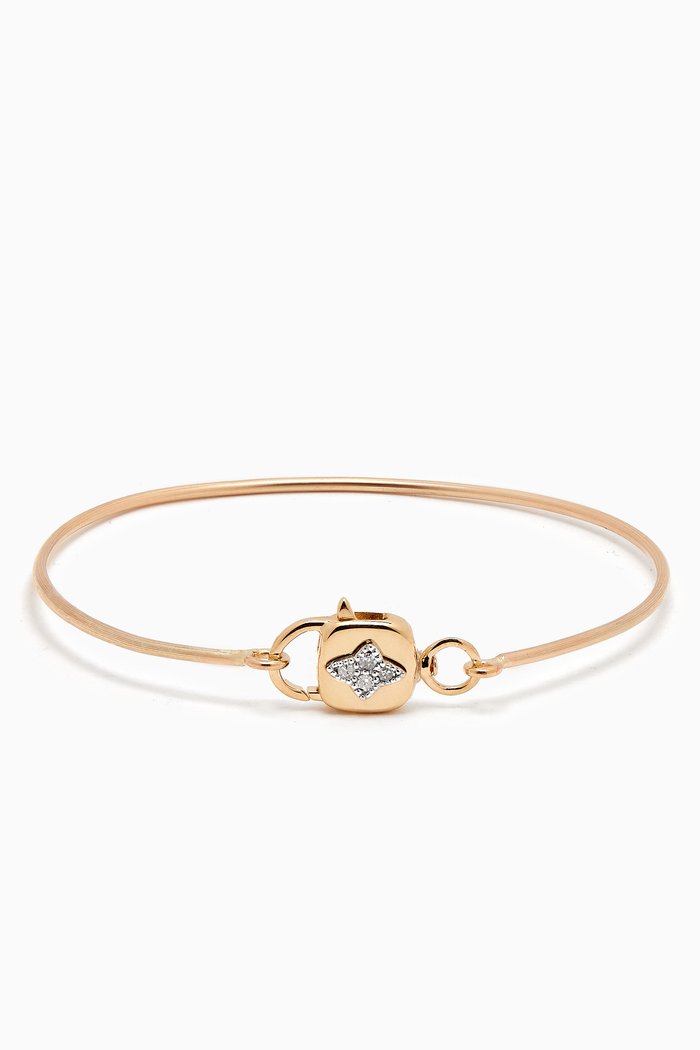 

Louise Polki Diamond Bangle Bracelet in 9kt Gold, Yellow