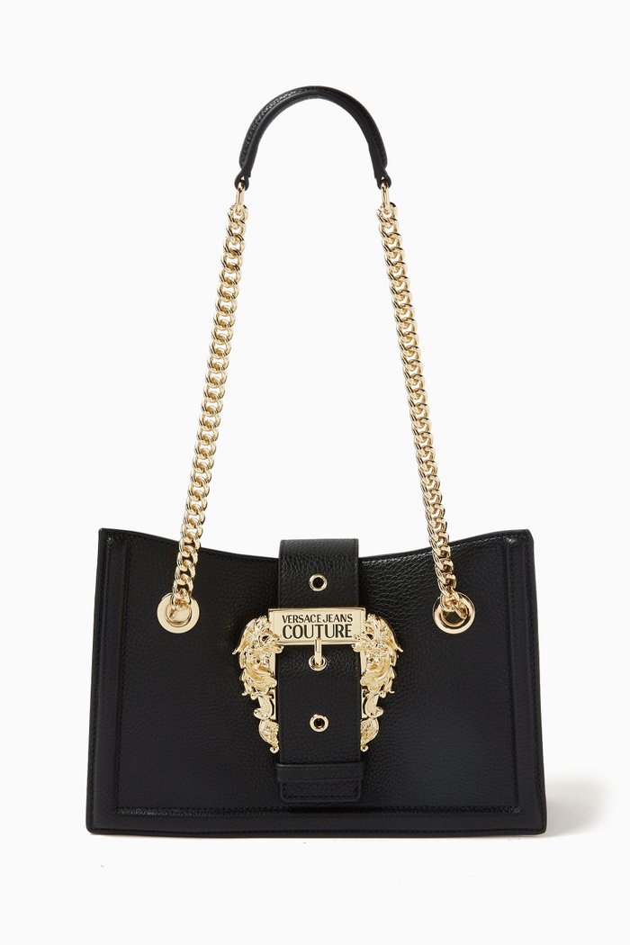 

Small Couture 01 Shoulder Bag in Grainy Leather, Black