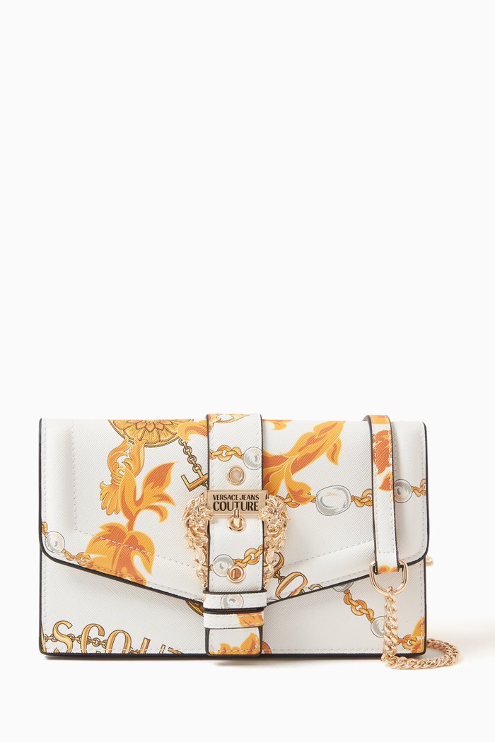 

Mini Couture 01 Crossbody Wallet on Chain in Leather, White