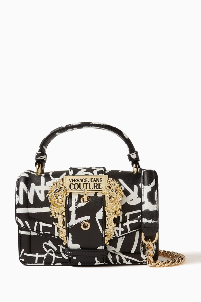 Couture 01 Crossbody Bag in Faux Leather, Black