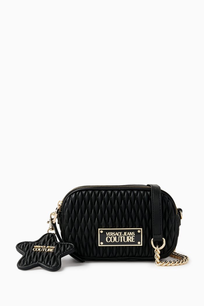 

Crunchy Camera Crossbody Bag in Faux Leather, Black