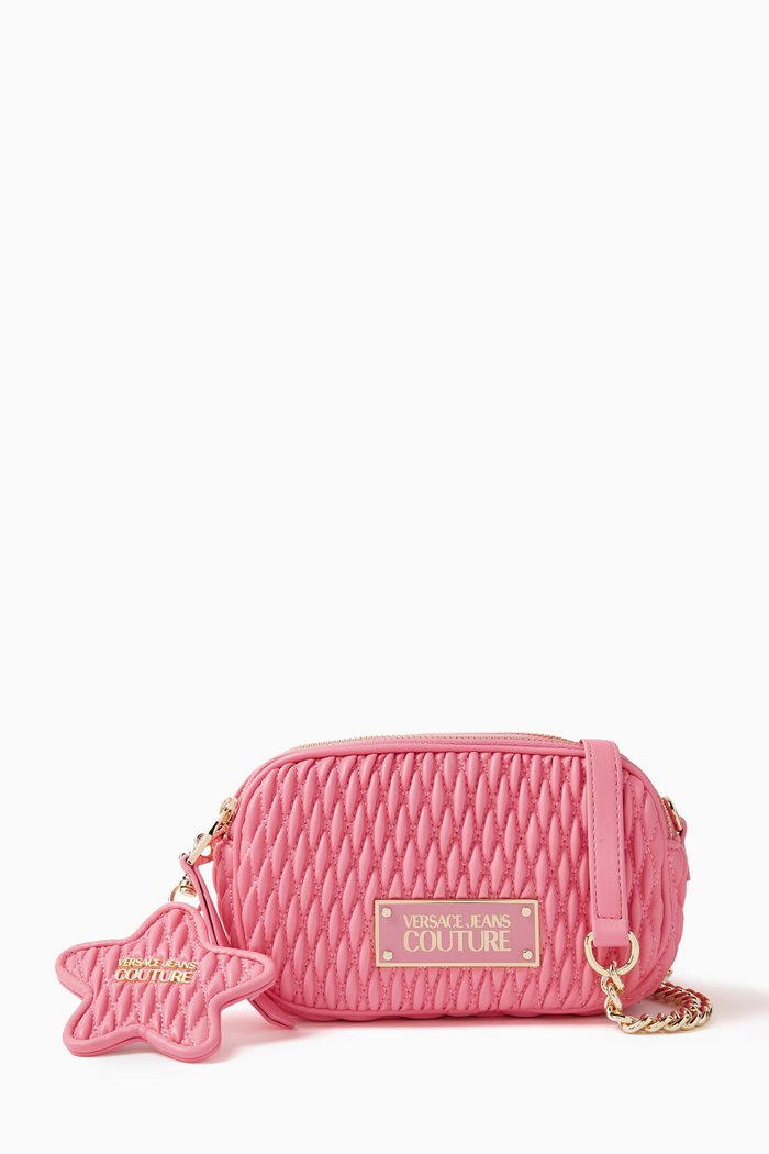 

Crunchy Camera Crossbody Bag in Faux Leather, Pink