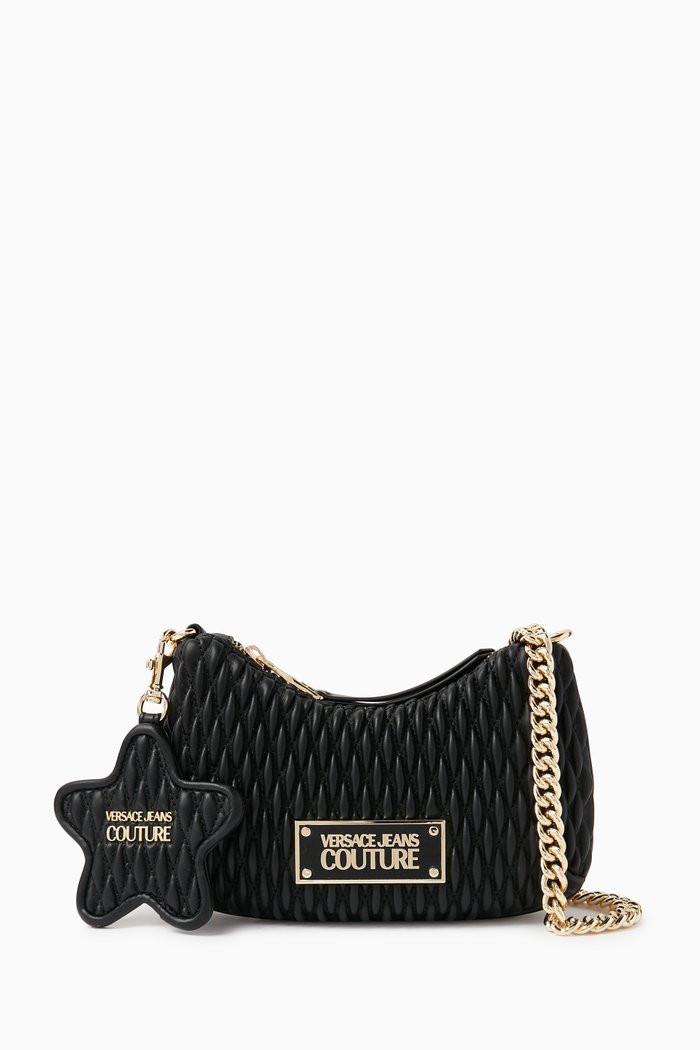 

Crunchy Shoulder Bag in Faux Leather, Black