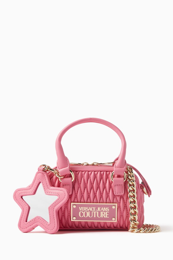 

Mini Crunchy Top Handle Bowling Bag, Pink