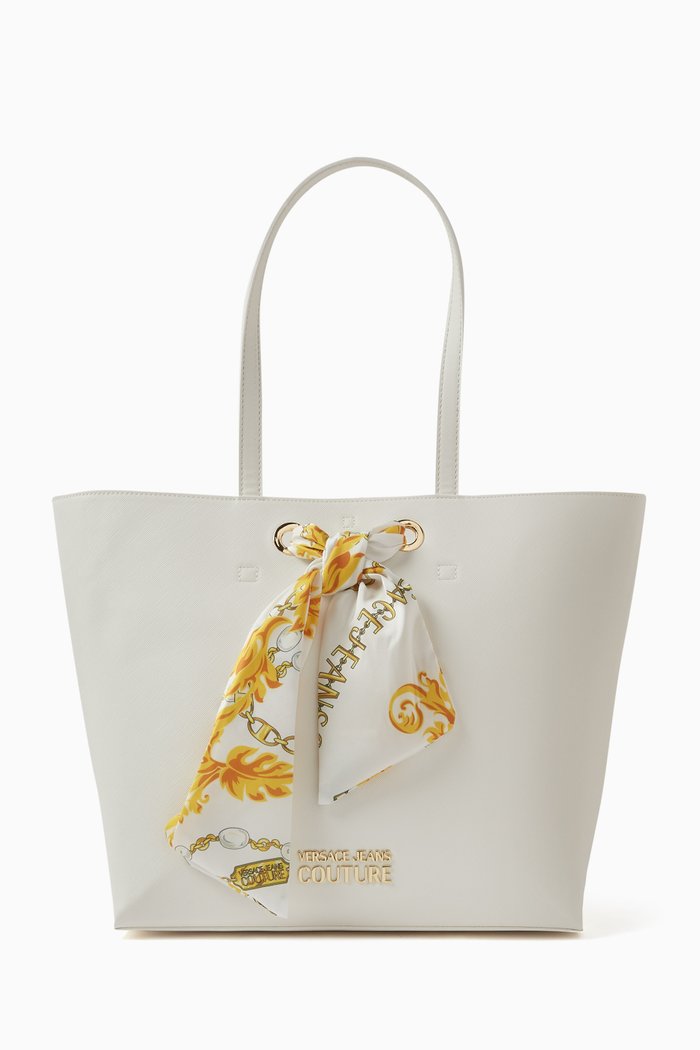 

Medium Thelma Tote Bag in Saffiano Faux-leather, White