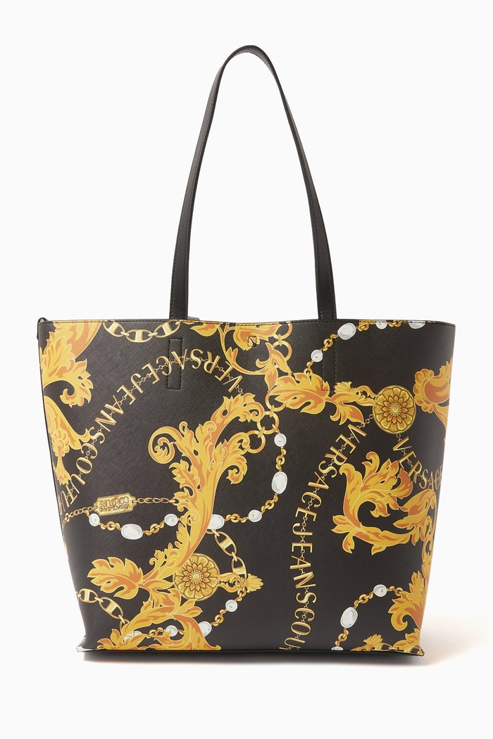 

Medium Couture Reversible Tote Bag in Saffiano Leather, Black