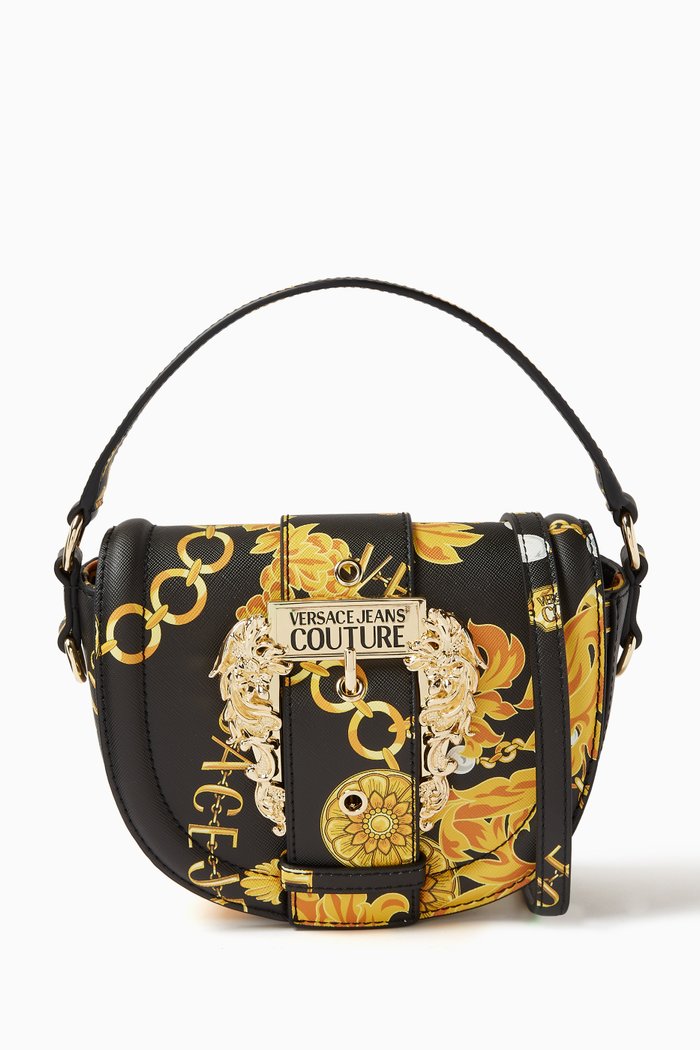 

Couture 01 Round Crossbody Bag in Saffiano Leather, Black