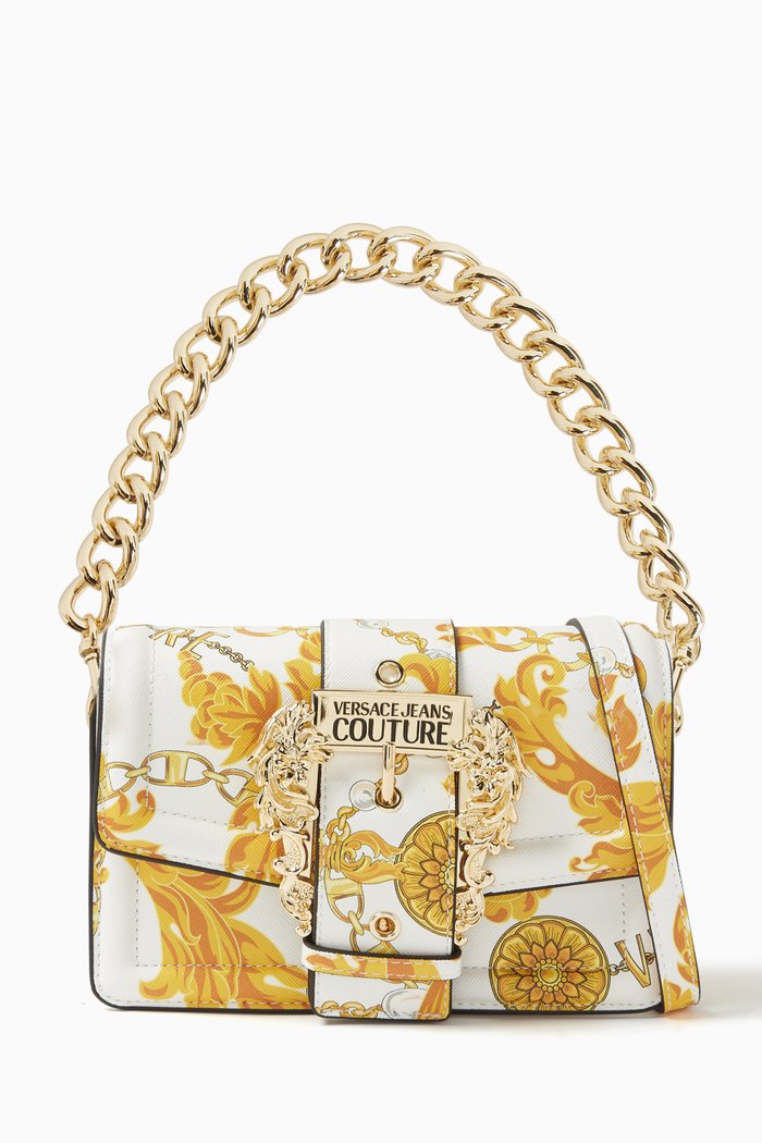 

Small Couture 01 Chain Crossbody Bag in Saffiano Leather, White