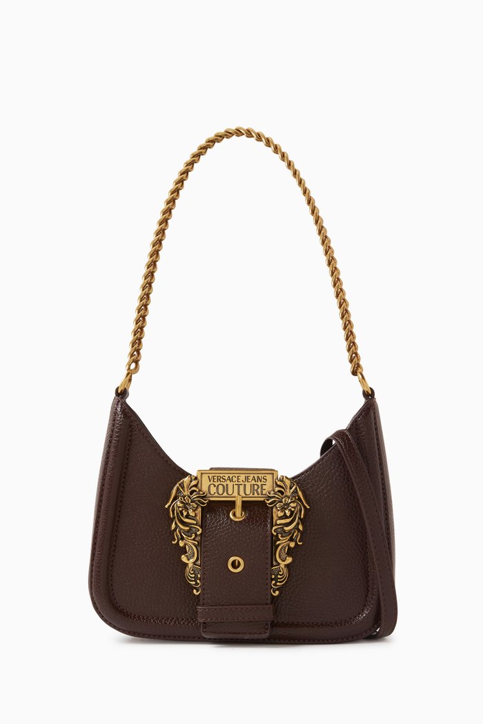 Couture 01 Shoulder Bag in Grainy Faux-Leather, Brown