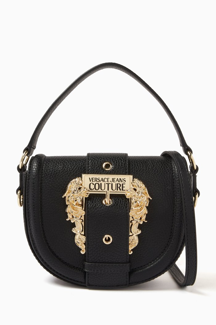 

Couture 01 Round Crossbody Bag in Grainy Leather, Black