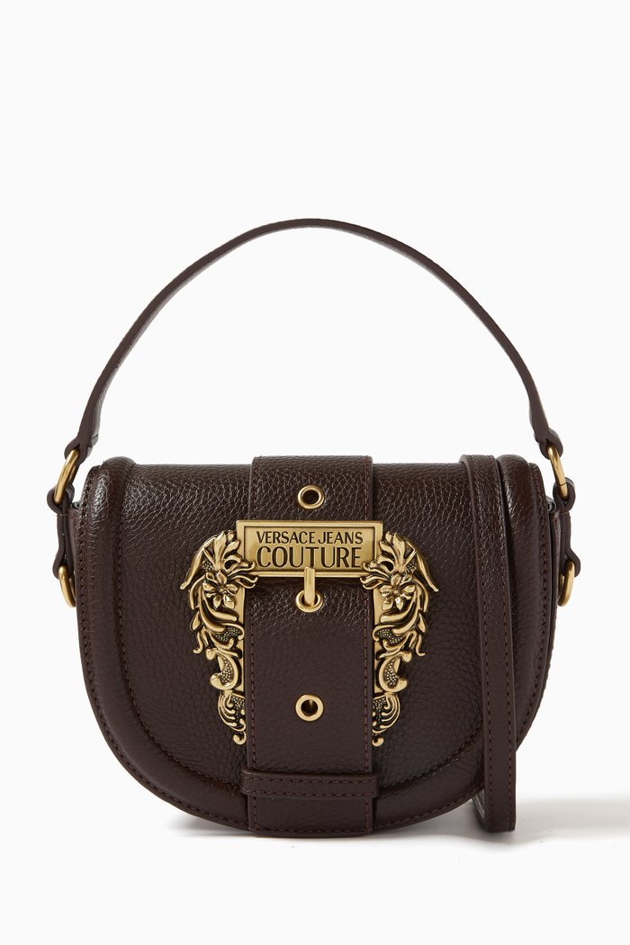 

Couture 01 Round Crossbody Bag in Grainy Leather, Brown