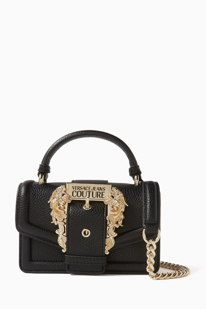 

Couture 01 Crossbody Bag in Grainy Leather, Black