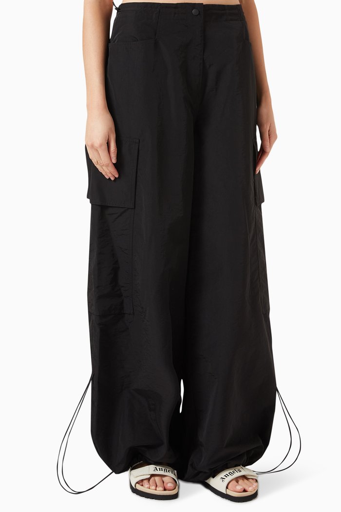 

Parachute Wide-leg Pants, Black