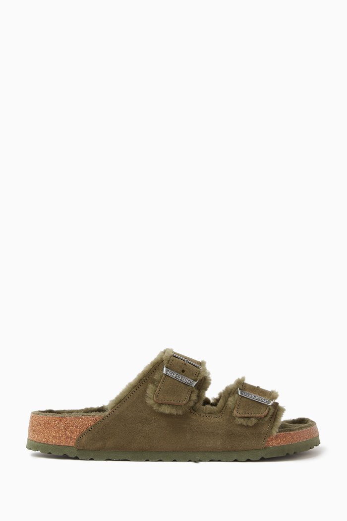 

Arizona VL Sandals in Suede & Shearling, Green