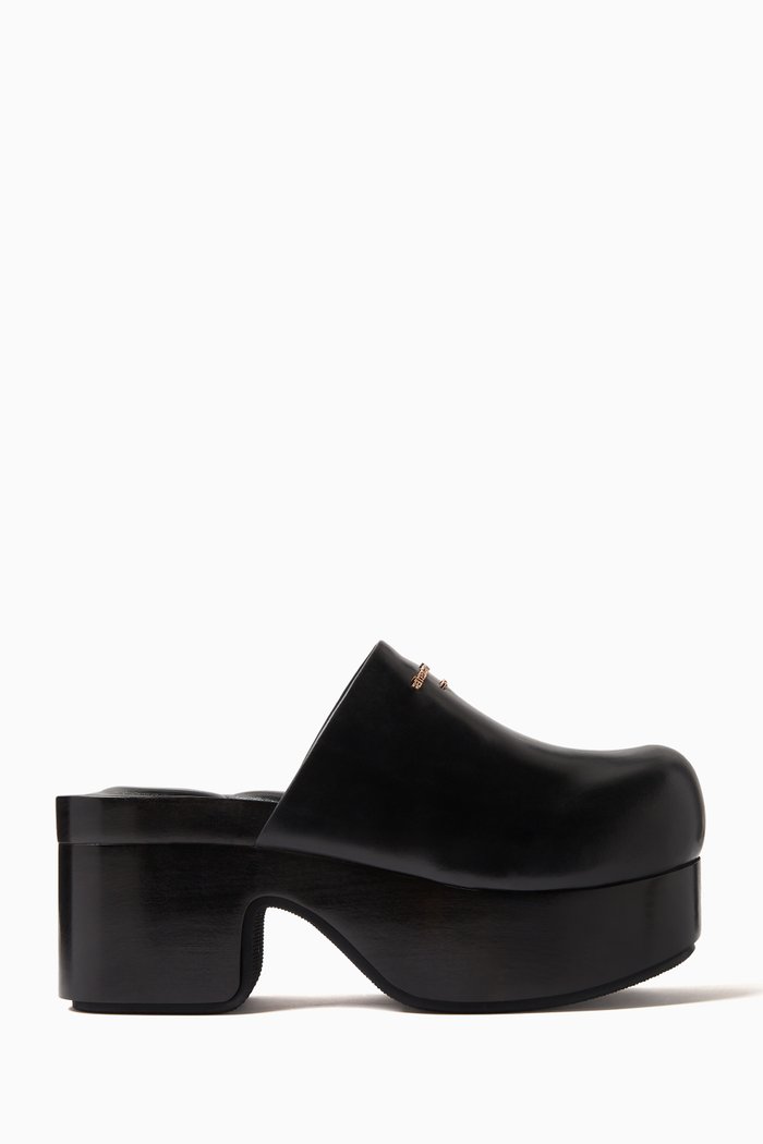 

Zoe 85 Clogs in Calf Leather, Black