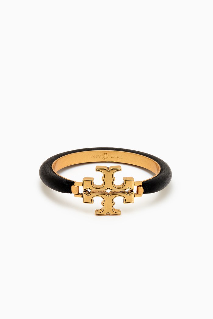 Eleanor Hinged Bracelet in Leather, Multicolour