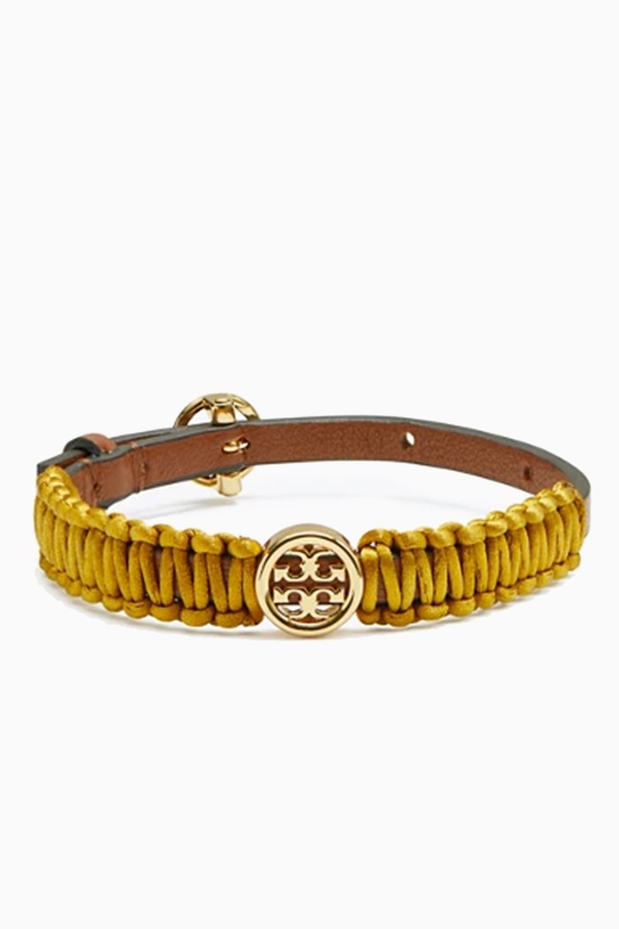 

Miller Cord Bracelet in Silk & Leather, Gold