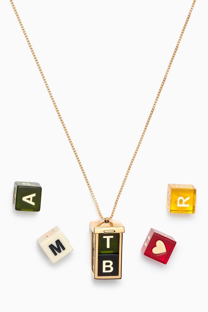 

Love Letter Pendant Necklace in 14kt Gold-plated Sterling Silver, Multicolour