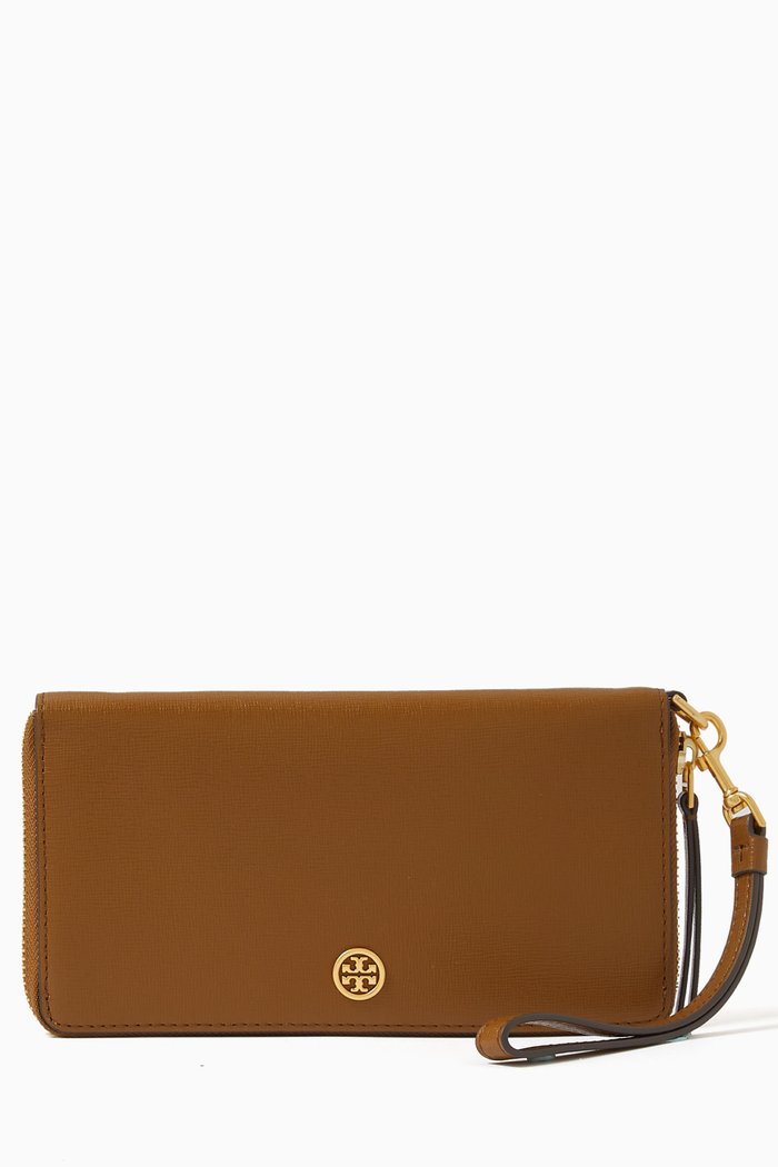 

Robinson Continental Wallet in Pebbled leather, Brown