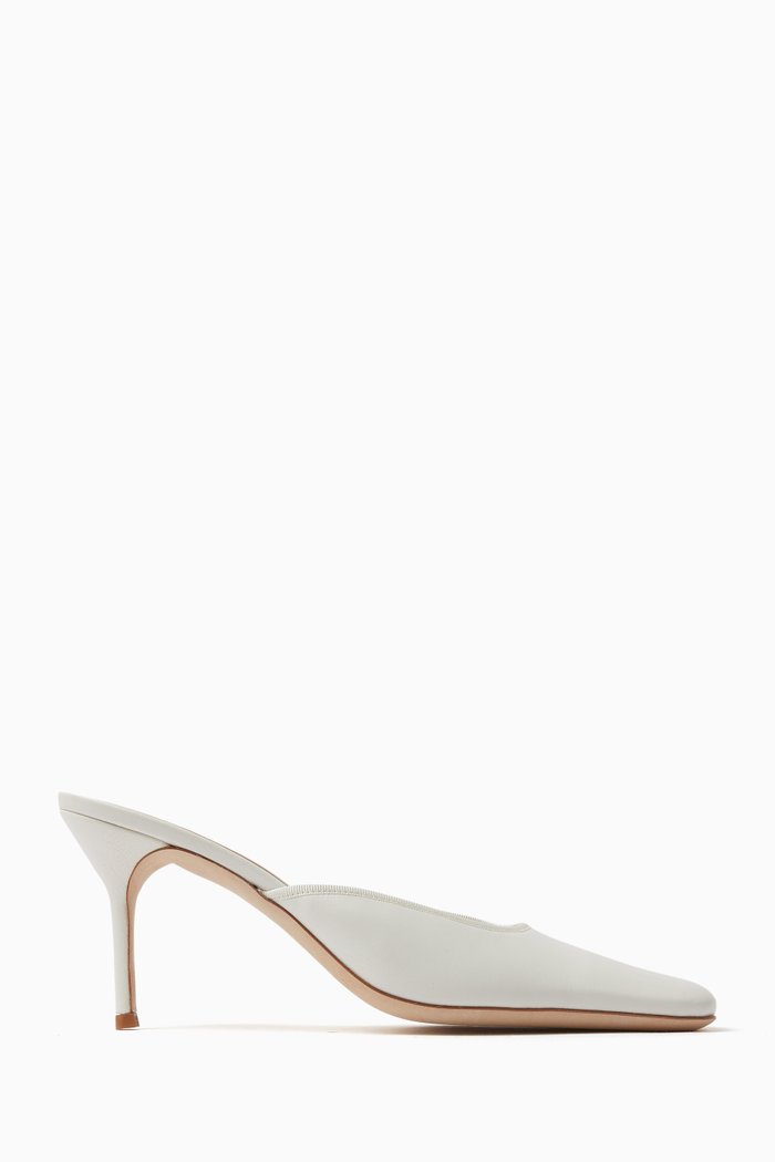 

Otto 90 Mules in Smooth Leather, White