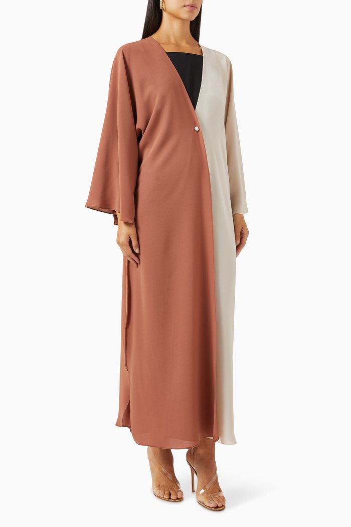 

Colour-block Abaya in Japanese Crepe, Multicolour