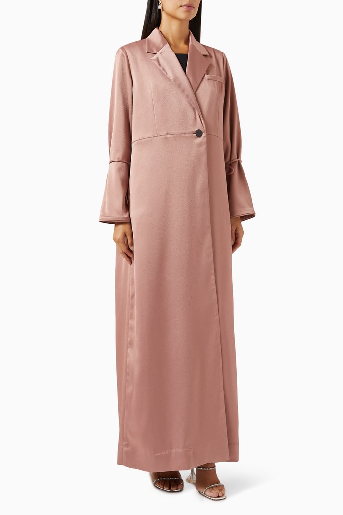 Jacket Abaya in Crepe, Pink