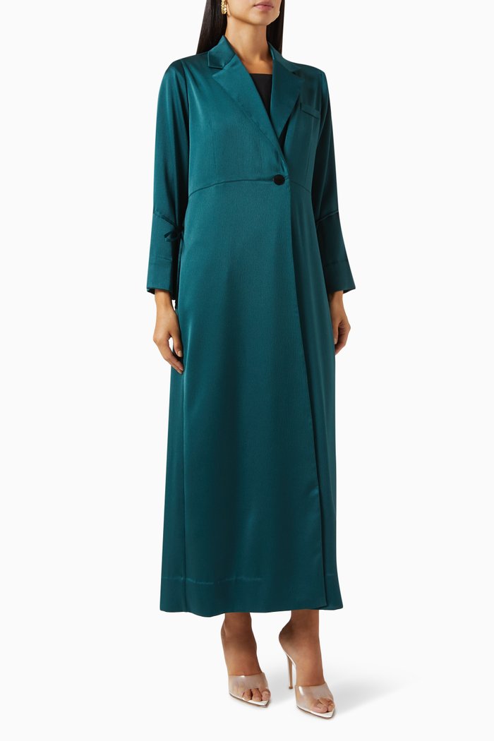 

Jacket Abaya in Crepe, Green
