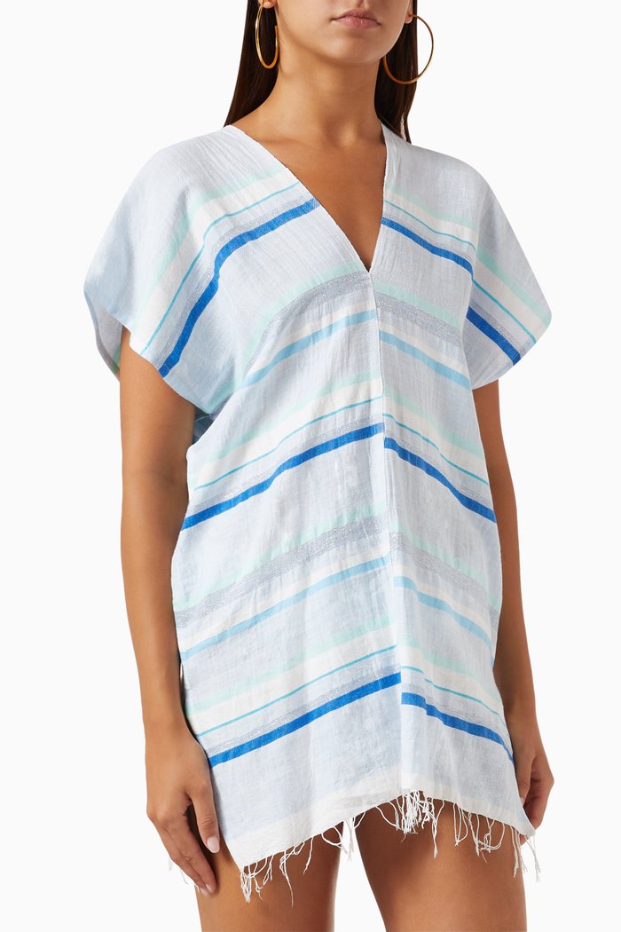 

Ruki Split Mini Tunic in Cotton-blend, Multicolour