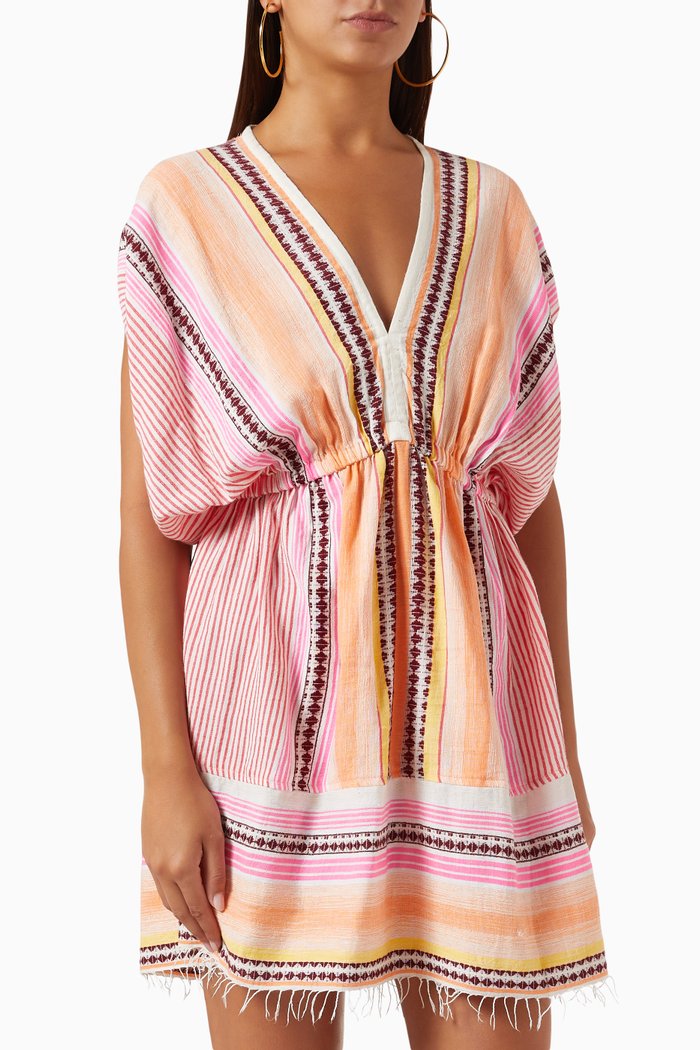 

Cirq Plunge-neck Mini Dress in Cotton-blend, Multicolour