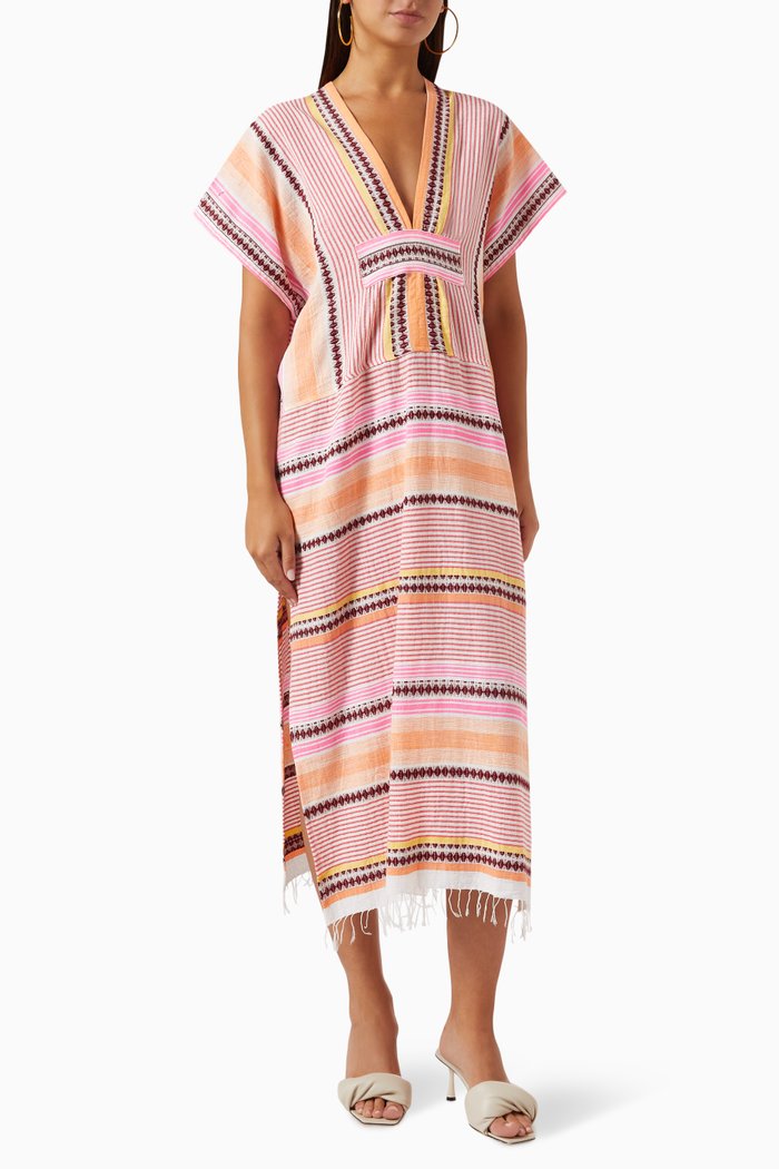 

Cirq Midi Kaftan Dress in Cotton-blend, Multicolour