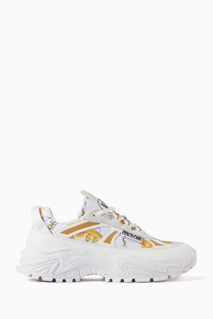 

Hiker Sneakers in Mixed Materials, White