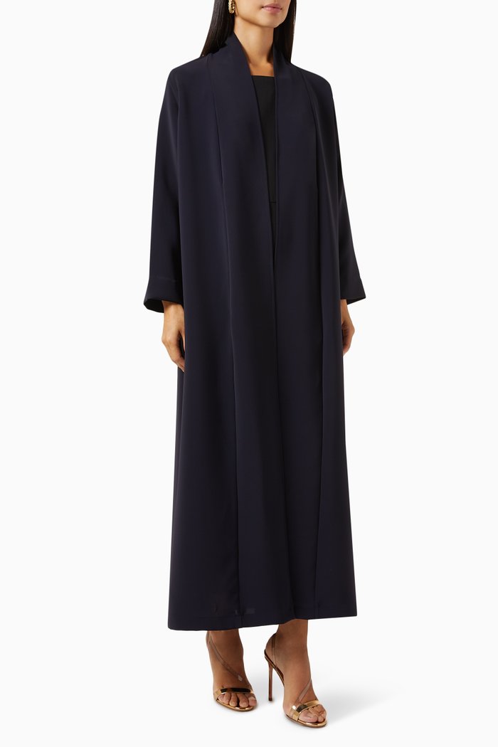 

Shawl-collar Abaya in Crepe, Blue