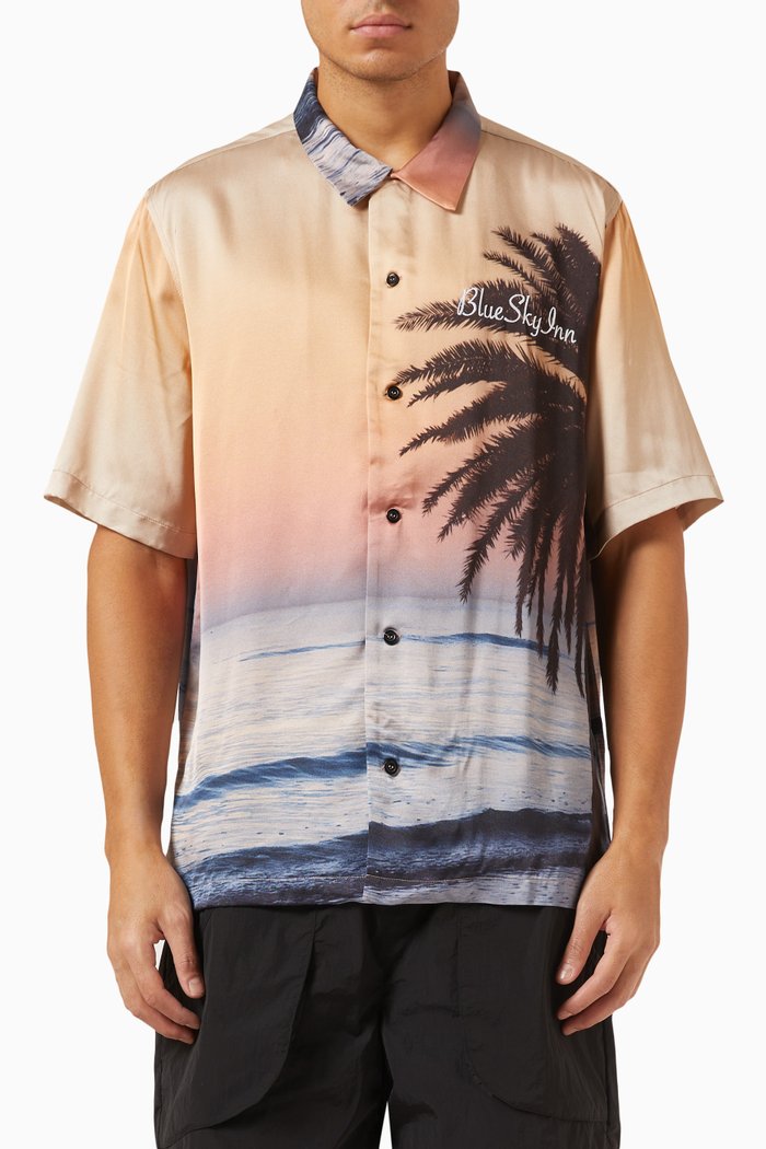 

Sunset Palms Shirt in Viscose, Multicolour