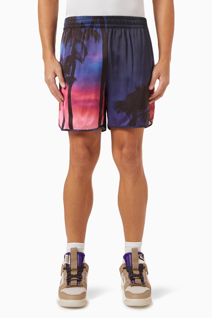 Sunset Palms Swim Shorts in Nylon, Multicolour